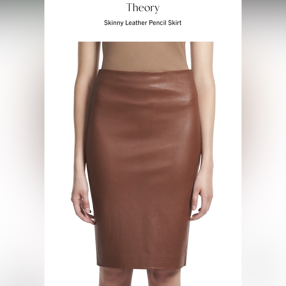 NWT Theory Classic Skinny Faux Leather Pencil Skirt